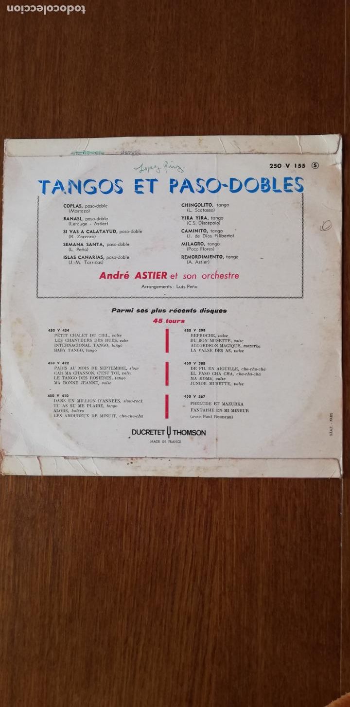Discos de vinilo: Tangos y paso dobles - Andr&eacute; Astier - Foto 2