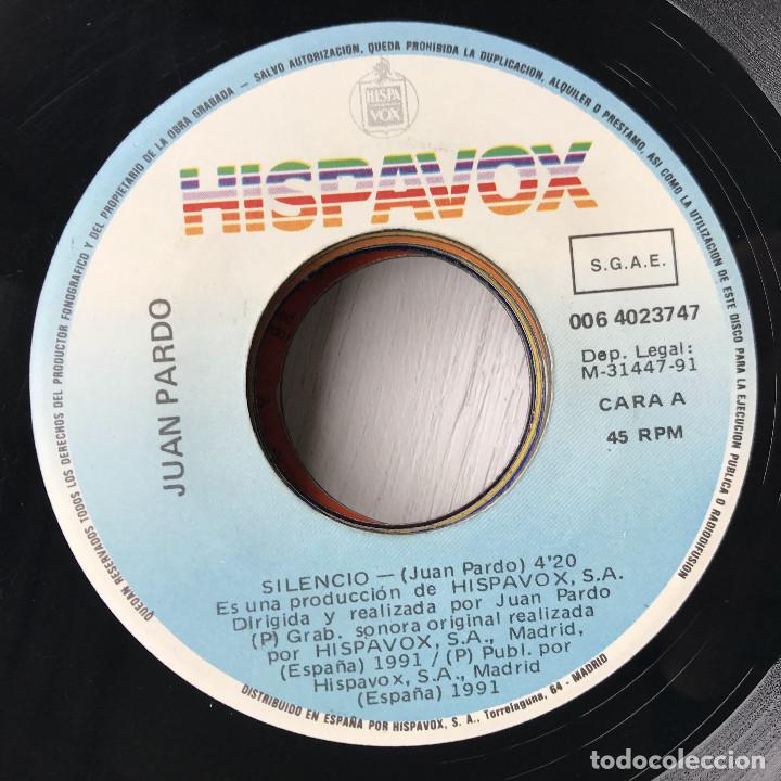 Discos de vinilo: JUAN PARDO - SILENCIO - SINGLE HISPAVOX 1991 - Foto 1