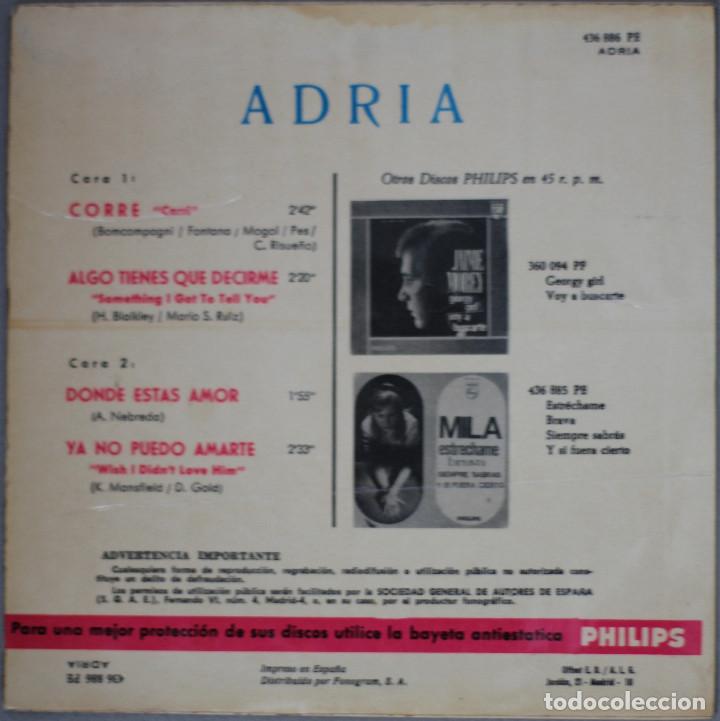 Discos de vinilo: ADRIA//CORRE+3//EP//1967//PHILIPS - Foto 2