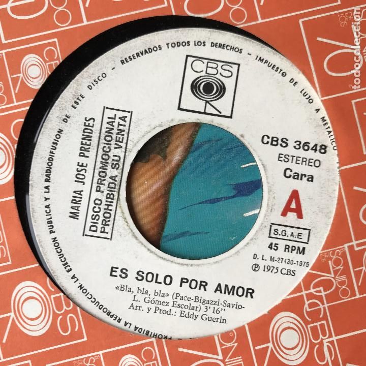 Discos de vinilo: MAR&Iacute;A JOS&Eacute; PRENDES - ES SOLO POR AMOR - SINGLE CBS SPAIN 1975 PROMO