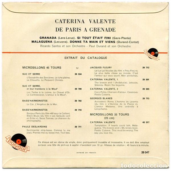 Discos de vinilo: De Paris &Agrave; Grenade - Caterina Valente - Foto 2