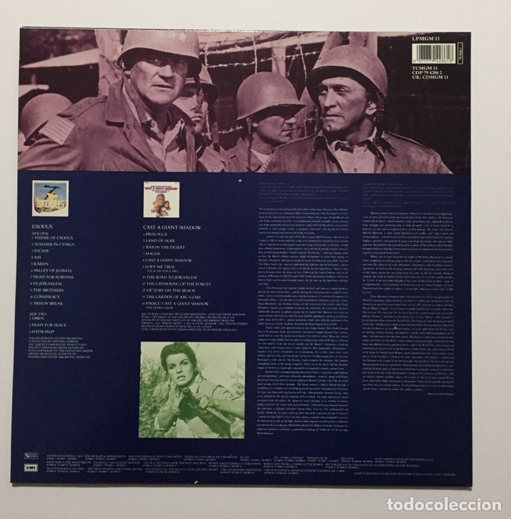 Discos de vinilo: BSO - EXODUS - CAST A GIANT SHADOW - LP (1990, UK) - Foto 2