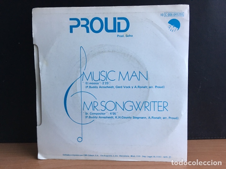Discos de vinilo: Proud - Music Man (7&rdquo;, Single) - Foto 2