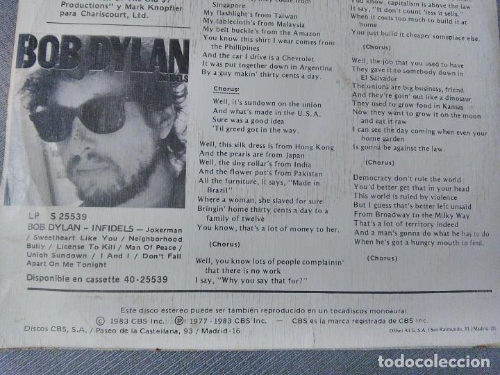 Discos de vinilo: Single de Bob Dylan. Union Sundown. - Foto 4