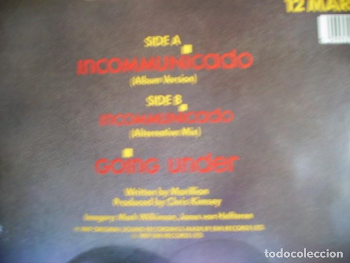 Discos de vinilo: MARILLION ---- INCOMMUNICADO - MAXI - Foto 2
