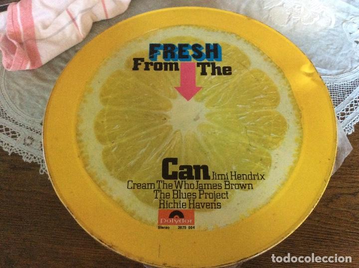 Discos de vinilo: Fresh from the can Hendrix cream Who Brown Blues Prject Richie Havens Lata con 2 de los 3