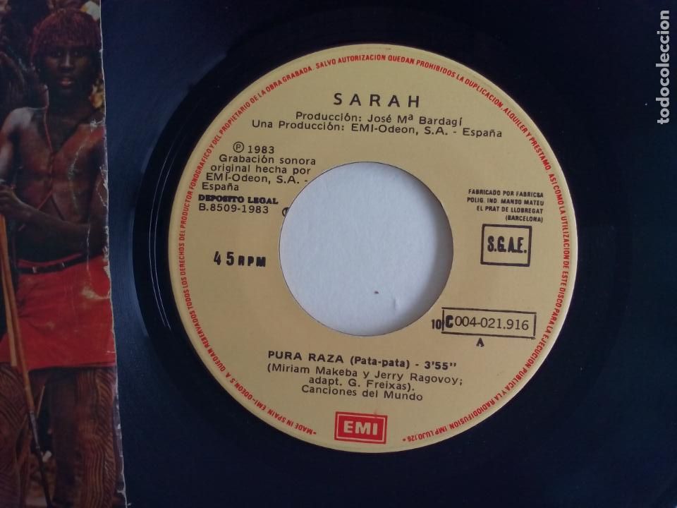 Discos de vinilo: SARAH. PURA RAZA.. 1983. EMI - Foto 2