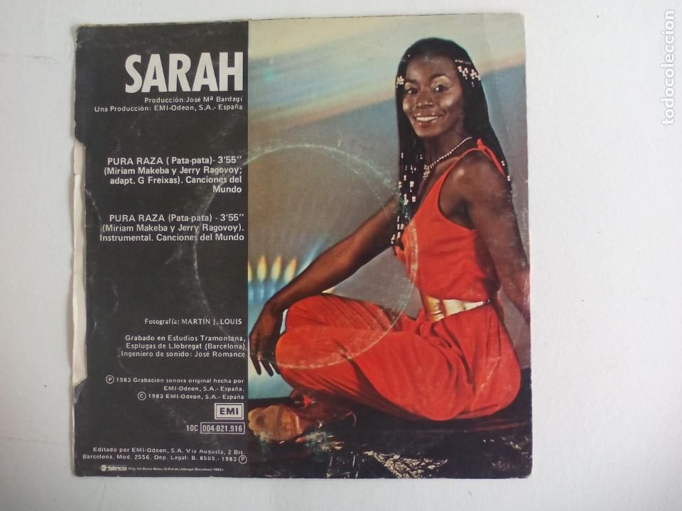 Discos de vinilo: SARAH. PURA RAZA.. 1983. EMI - Foto 3