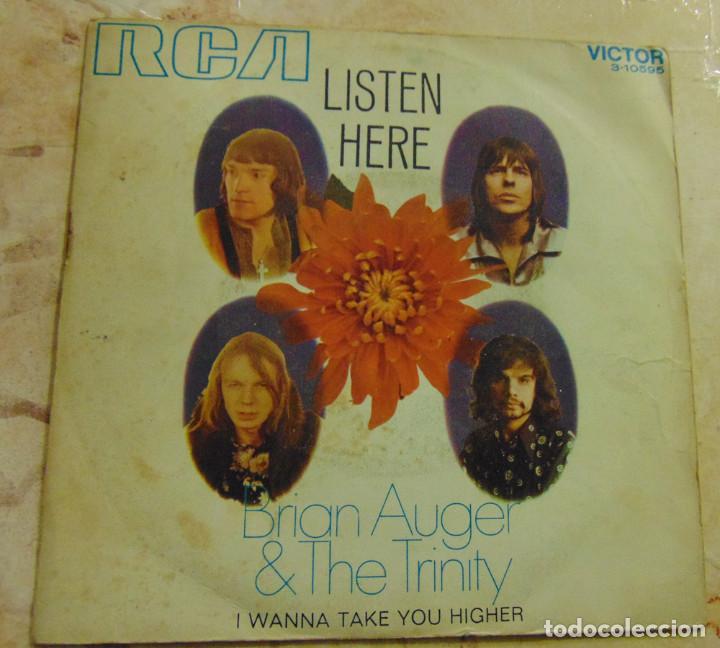 Discos de vinilo: Brian Auger & The Trinity &lrm;&ndash; Listen Here - single 1971 - Foto 1