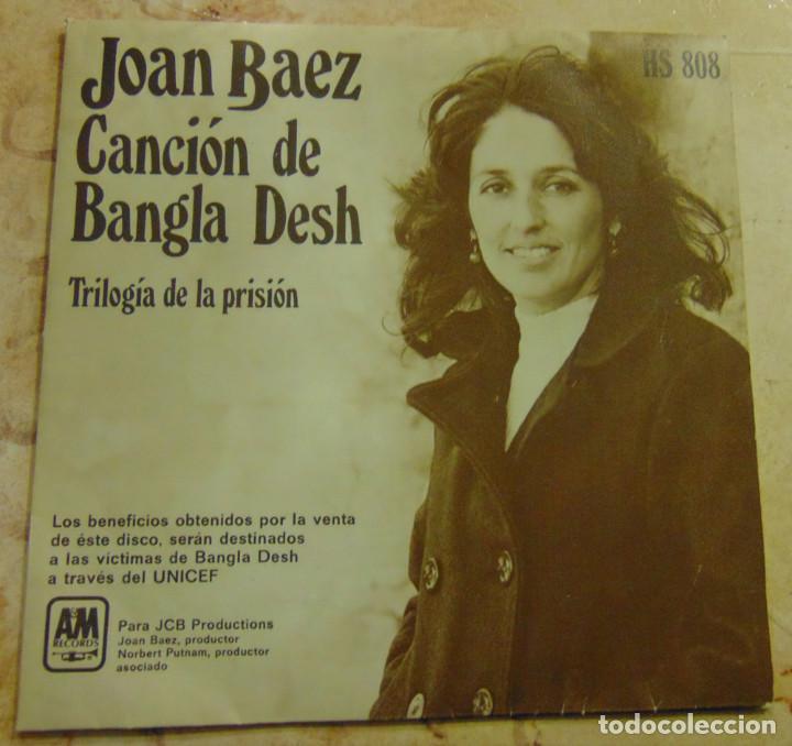 Discos de vinilo: Joan Baez &ndash; Canci&oacute;n De Bangla Desh - SINGLE 1972 - Foto 1