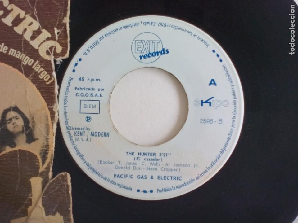Discos de vinilo: PACIFIC GAS & ELECTRIC. THE HUNTER. 1971. EXIT RECORDS. ESPA&Ntilde;A - Foto 2
