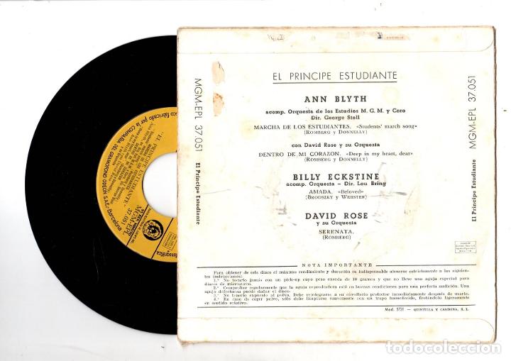 Discos de vinilo: SINGLE EL PRINCIPE ESTUDIANTE. ANN BLYTH. MGM. - Foto 2