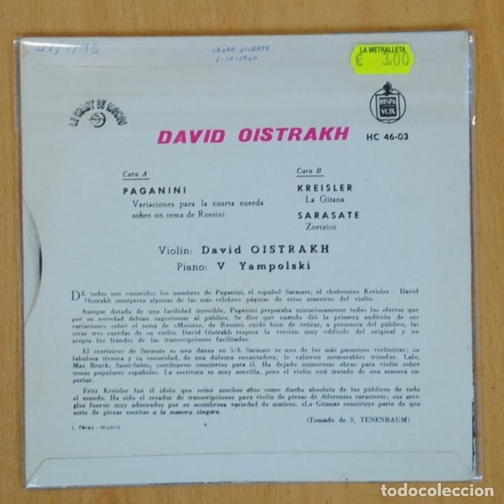 Discos de vinilo: DAVID OISTRAKH - RECITAL DE VIOLIN - SINGLE - Foto 2