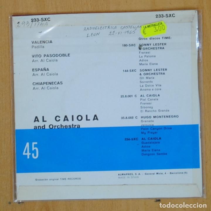 Discos de vinilo: AL CAIOLA - VALENCIA + 3 - EP - Foto 2