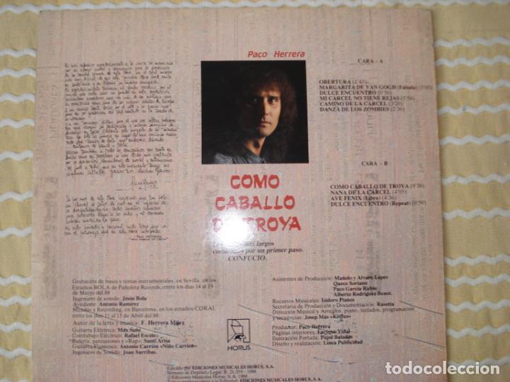 Discos de vinilo: PACO HERRERA, COMO CABALLO DE TROYA LP 1988 - Foto 2