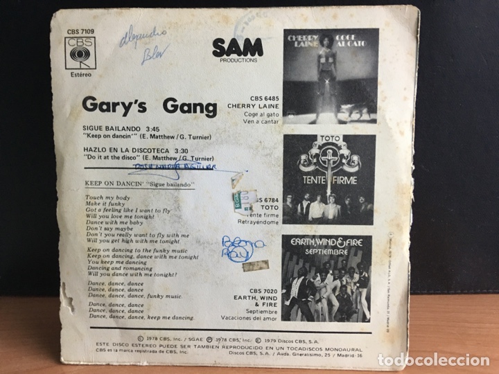 Discos de vinilo: Garys Gang - Sigue Bailando (Single) - Foto 2
