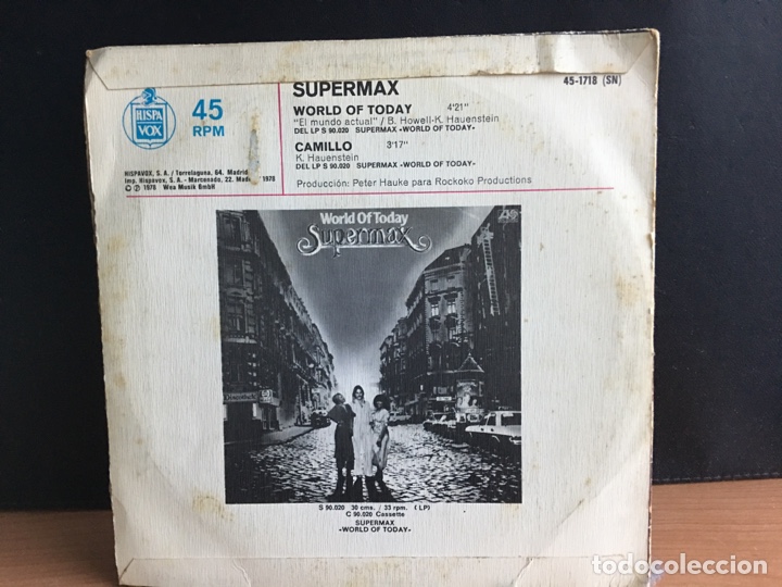 Discos de vinilo: Supermax - World Of Today (7&rdquo;, Single) - Foto 2