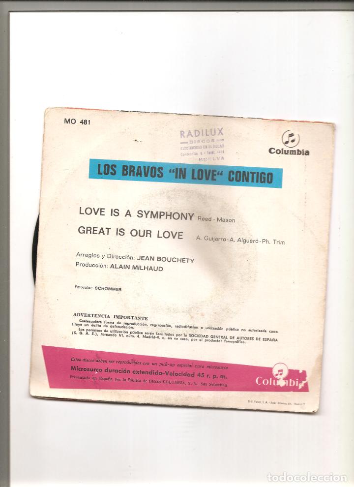 Discos de vinilo: LOS BRAVOS. IN LOVE CONTIGO - Foto 2