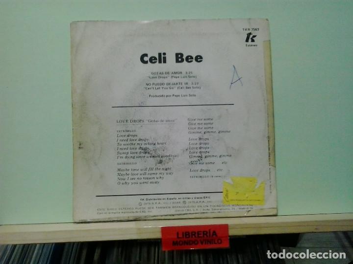 Discos de vinilo: LMV - Celi Bee. Gotas de amor. Epic 1979, ref. TKR 7563 -- Single - Foto 2