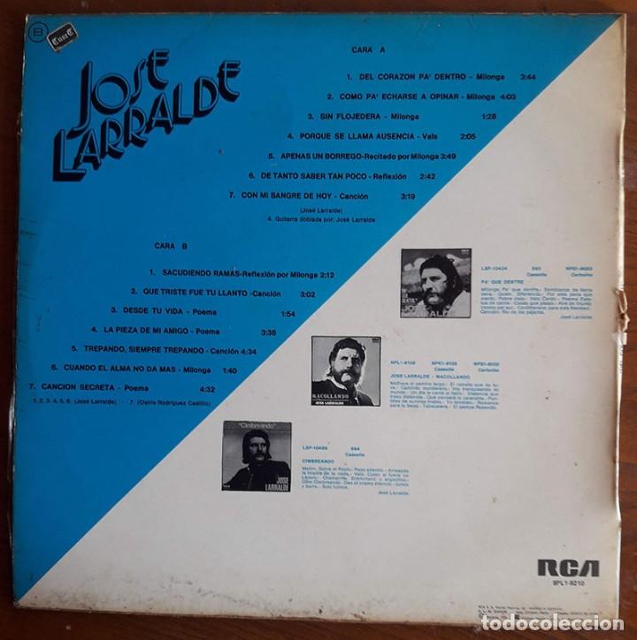 Discos de vinilo: Jose Larralde del corazon pa dentro - Foto 2