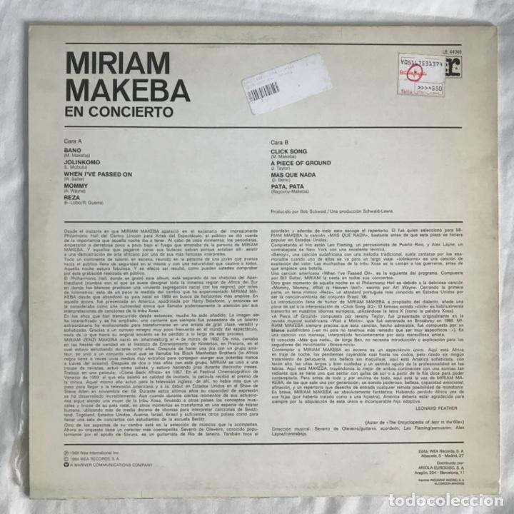 Discos de vinilo: Miriam Makeba En Concierto 1984 - Foto 2