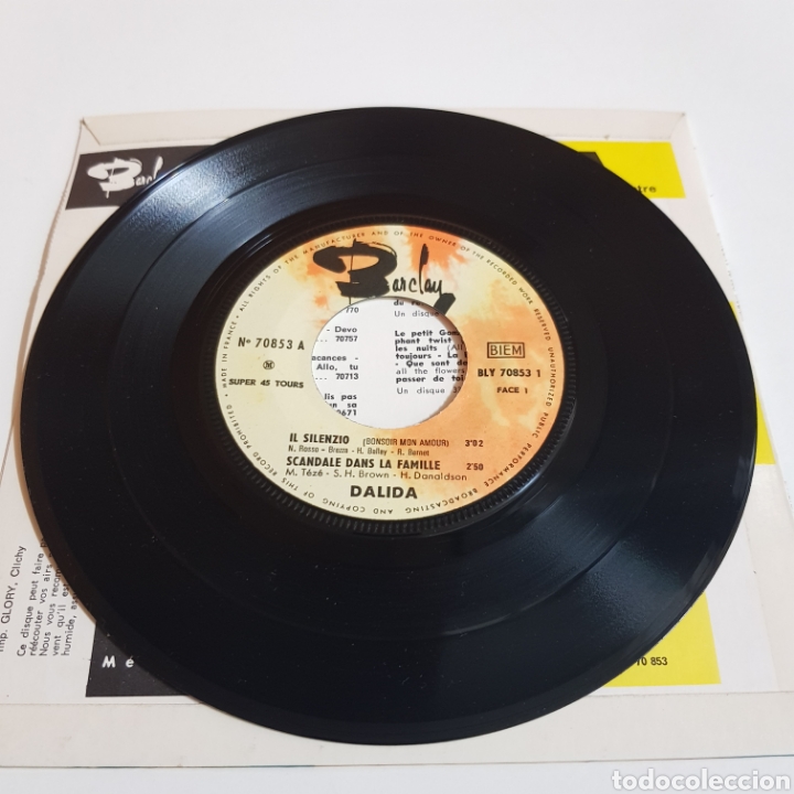 Discos de vinilo: DALIDA - IL SILENZIO - BRACLAY EDICION FRANCESA - Foto 3