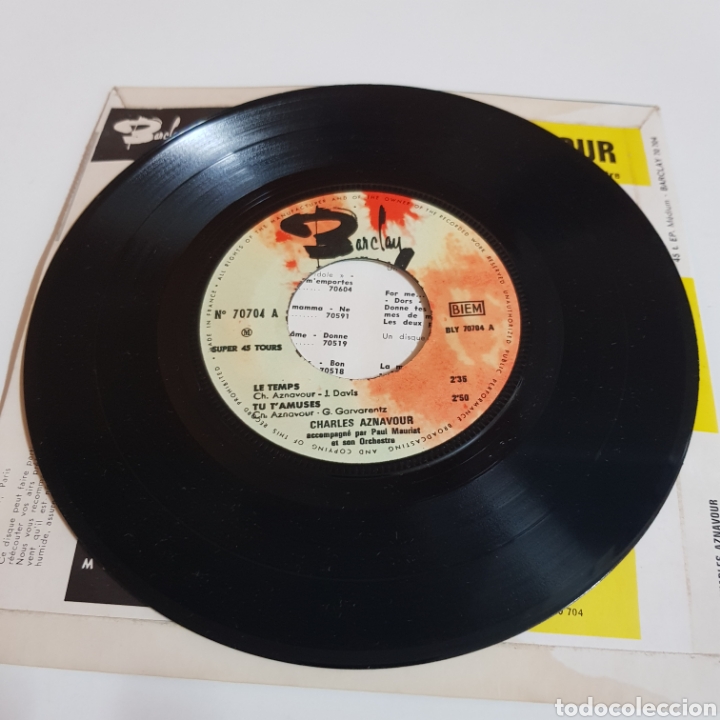 Discos de vinilo: CHARLES AZNAVOUR - LE TEMPS - BARCLAY - Foto 3