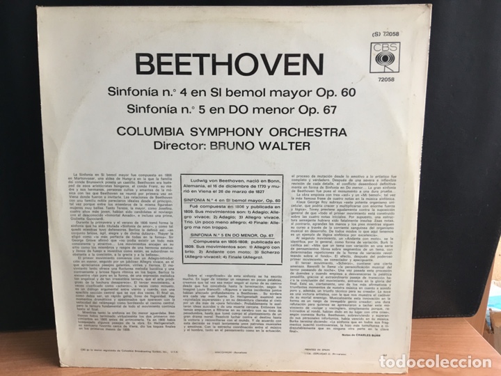 Discos de vinilo: Beethoven - Bruno Walter - Symphony No. 5 &middot; Symphony No. 4 (LP) - Foto 2