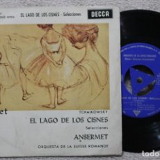 Discos de vinilo: TCHAIKOWSKY EL LAGO DE LOS CISNES ANSERMET SINGLE VINYL MADE IN SPAIN 1962 MONO. Lote 198822311