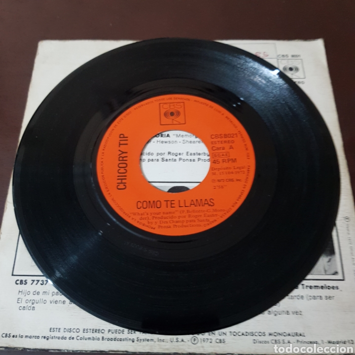 Discos de vinilo: CHICORY TIP 1972 COMO TE LLAMAS ? - Foto 3