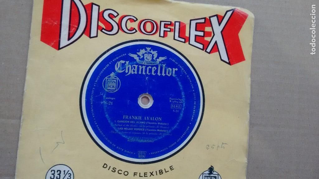 Discos de vinilo: FLEXI-DISC  DE FRANKIE AVALON A&Ntilde;OS 60 - Foto 1