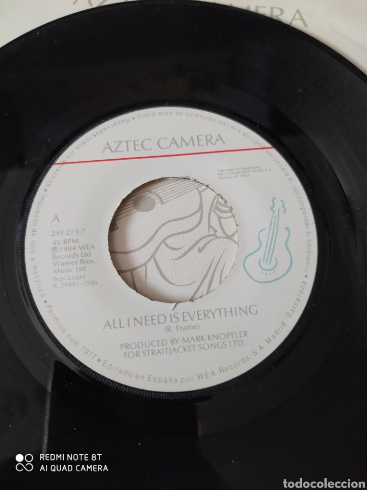 Discos de vinilo: AZTEC CAMERA. ALL I NEED IS EVERYTHING. SILGLE VINILO. A&Ntilde;O 1984. - Foto 3