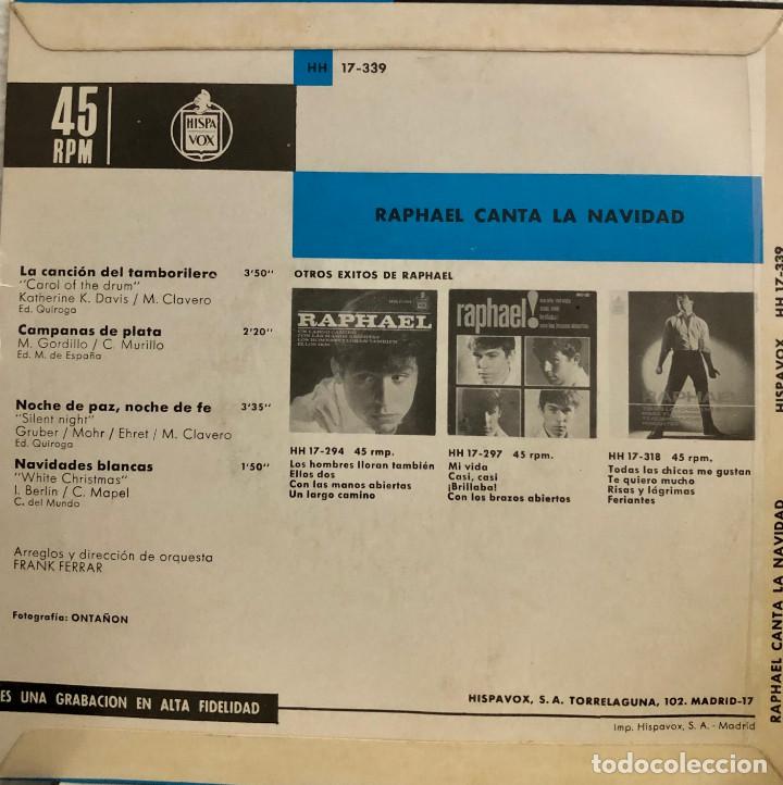 Discos de vinilo: RAPHAEL ep 45 rpm - CANTA LA NAVIDAD - Foto 2