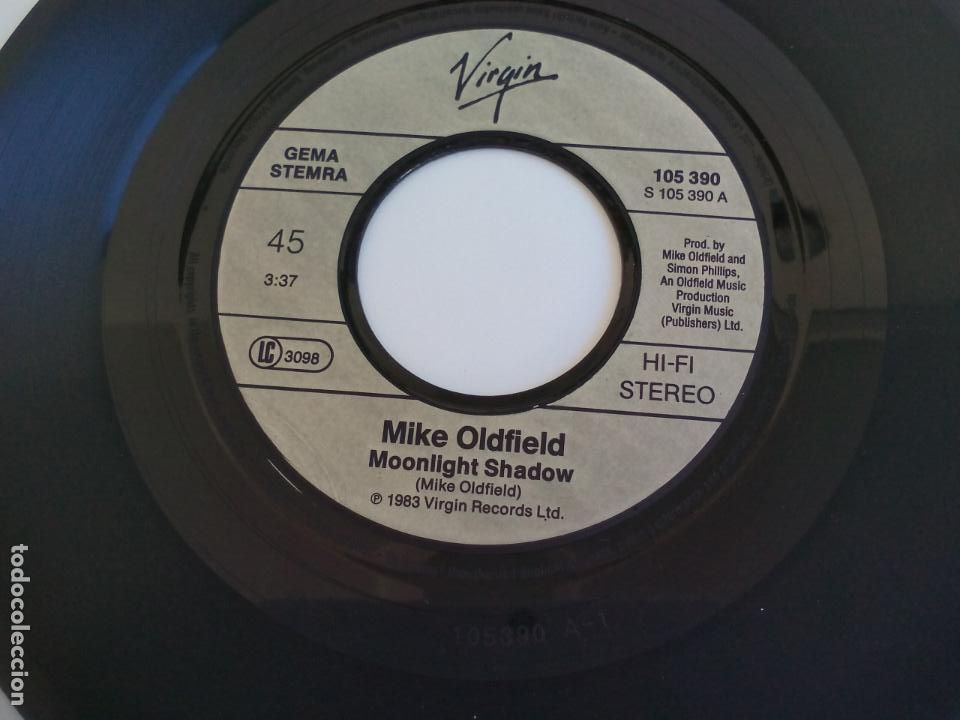 Discos de vinilo: MIKE OLDFIELD. MOONLIGHT SHADOW. 1983. VIRGIN 105390-100 - Foto 2