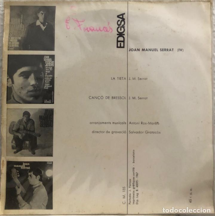 Discos de vinilo: JOAN MANUEL SERRAT, single LA TIETA - Foto 2