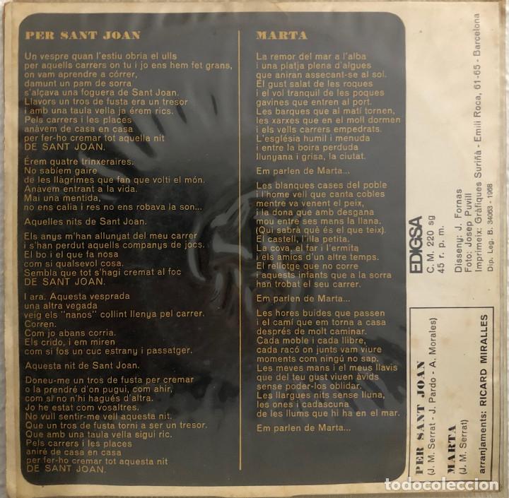 Discos de vinilo: JOAN MANUEL SERRAT, single PER SANT JOAN - Foto 2