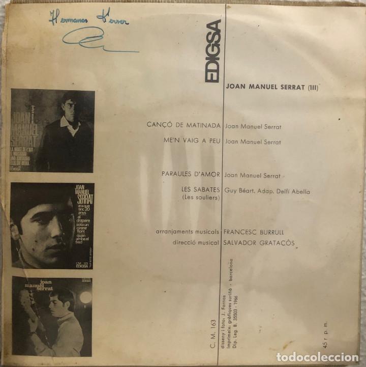 Discos de vinilo: JOAN MANUEL SERRAT, ep PARAULES DAMOR - Foto 2