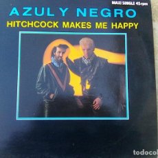 Discos de vinilo: MAXI SINGLE AZUL Y NEGRO - HITCHCOCK MAKES ME HAPPY (FONOGRAM - 1984). Lote 199185981