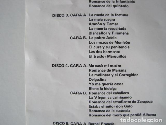 Discos de vinilo: LP CANCIONERO DE ROMANCES CASTELLANOS. JOAQUÍN DÍAZ. 52 ROMANCES EN 5 DISCOS. CON ESTUCHE. - Foto 8 - 199195757