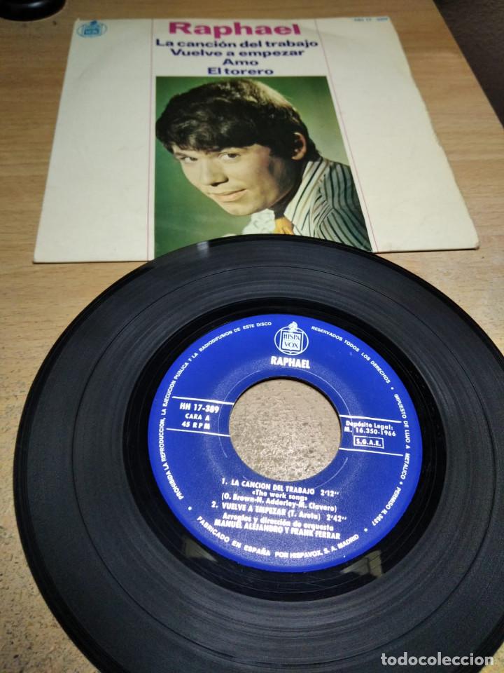 Discos de vinilo: RAPHAEL -  LA CANCION DEL TRABAJO EP.1966 - Foto 1
