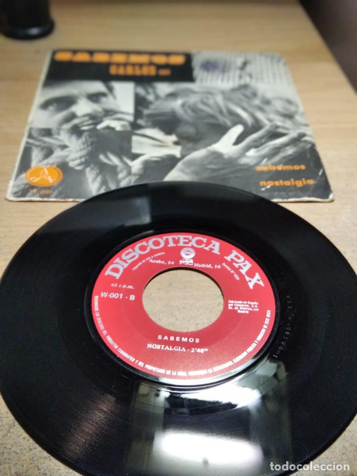 Discos de vinilo: CARLOS COV - SABEMOS / NOSTALGIA - SINGLE - Foto 1