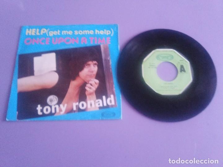 Vinyl-Schallplatten: RARO SINGLE.A&Ntilde;O 1971. TONY RONALD.HELP/ONCE UPON A TIME.PORTUGAL. SELLO MOVIEPLAY SP 28026.