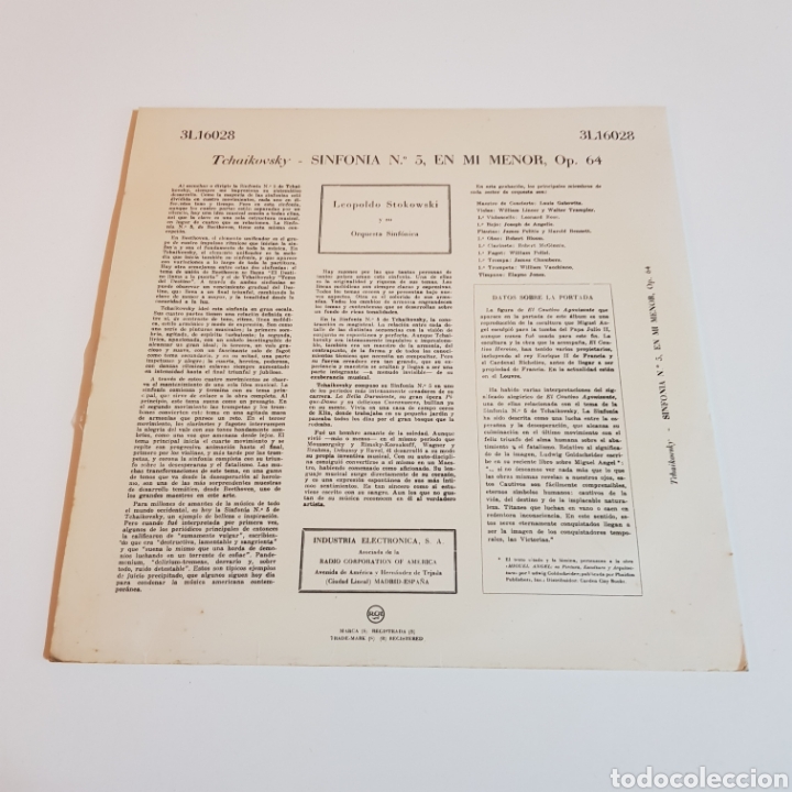 Discos de vinilo: TCHAIKOVSKY SYMPHONY N&deg; 5 - STOKOWSKI - Foto 2