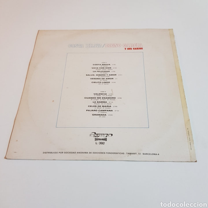 Discos de vinilo: COSTA BRAVA - DIGNO GARCIA Y SUS CARIOS - Foto 2