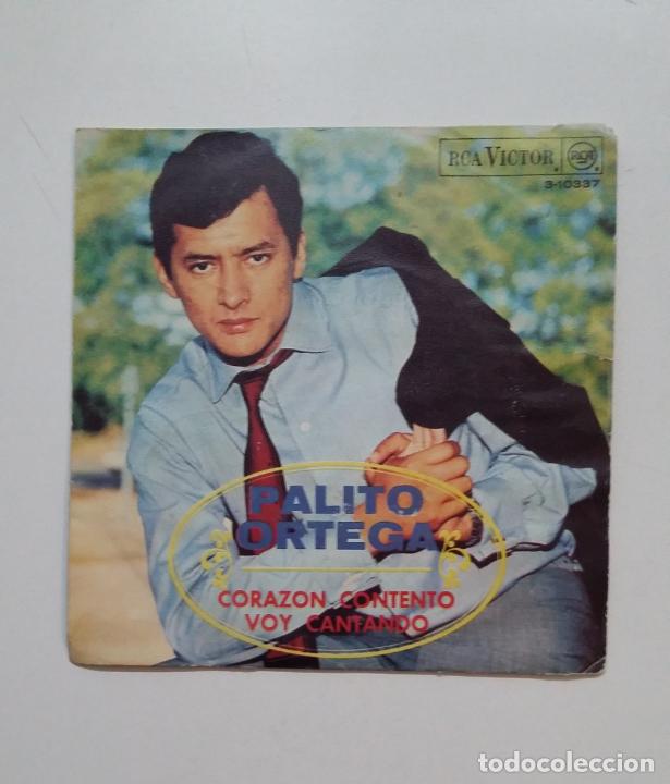 Discos de vinilo: PALITO ORTEGA - CORAZ&Oacute;N CONTENTO - VOY CANTANDO - SINGLE - TDKDS20 - Foto 2