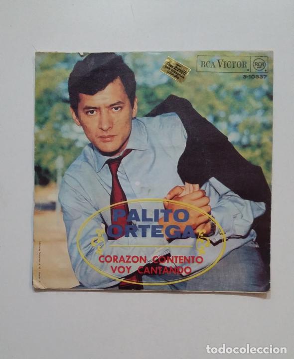 Discos de vinilo: PALITO ORTEGA - CORAZ&Oacute;N CONTENTO - VOY CANTANDO - SINGLE - TDKDS20 - Foto 1