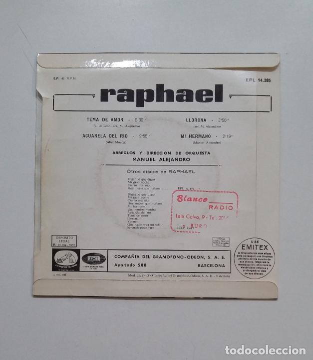 Discos de vinilo: Raphael, Tema de amor. EP. TDKDS20 - Foto 2