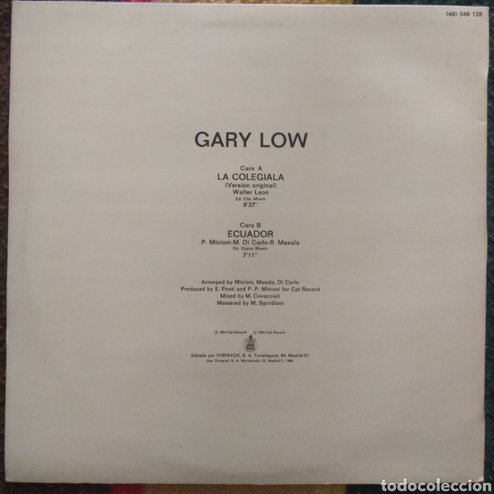 Discos de vinilo: Gary Low&nbsp;&lrm;&ndash;&nbsp;La Colegiala - Foto 2