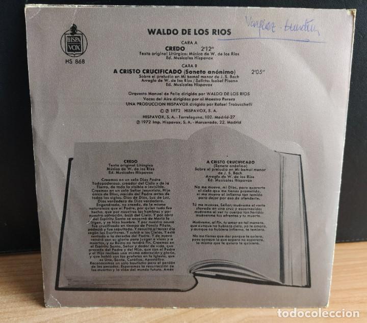 Discos de vinilo: Waldo De Los Rios - Credo (7&rdquo;, Single) 1972/ES - Foto 2