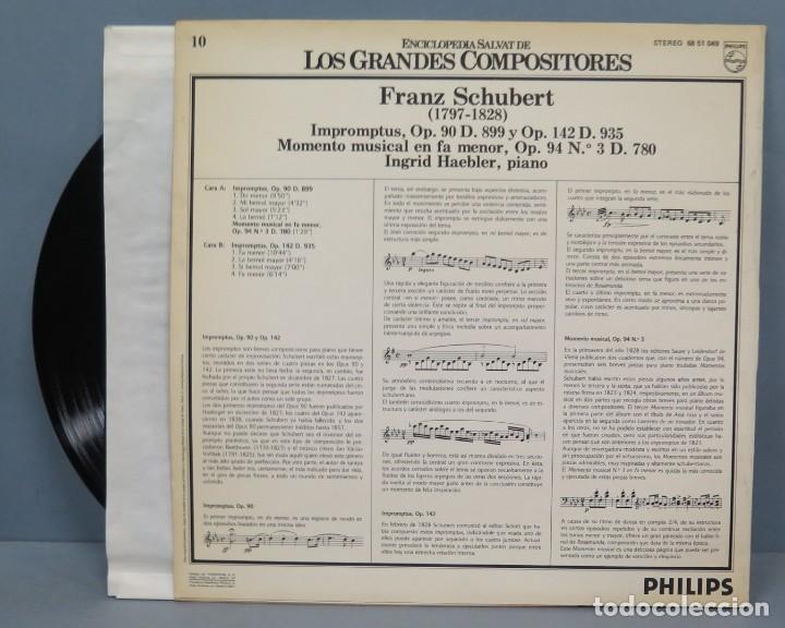 Discos de vinilo: LP. SCHUBERT. GRANDES COMPOSITORES. N&ordm; 10 - Foto 2